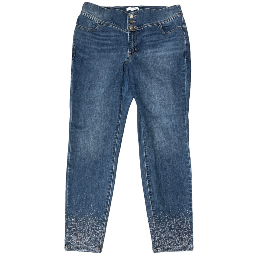 Lane Bryant Flex Magic Slimming High Rise Jegging Studded Silver Hem Jeans